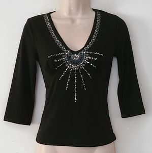 Black Sequins Top